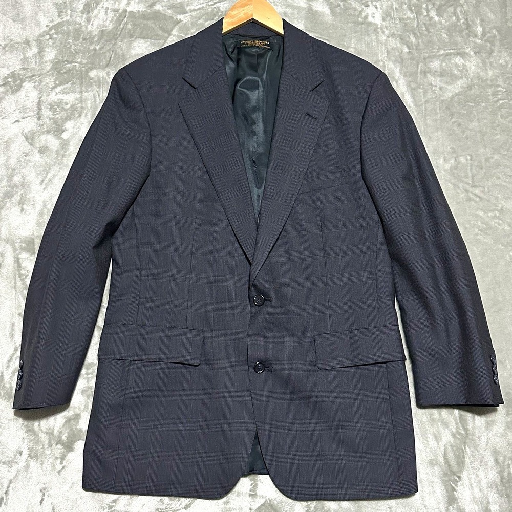 Vintage Brooks Brothers Blazer Jacket Glen Plaid Mens 41R Old Money Career Work